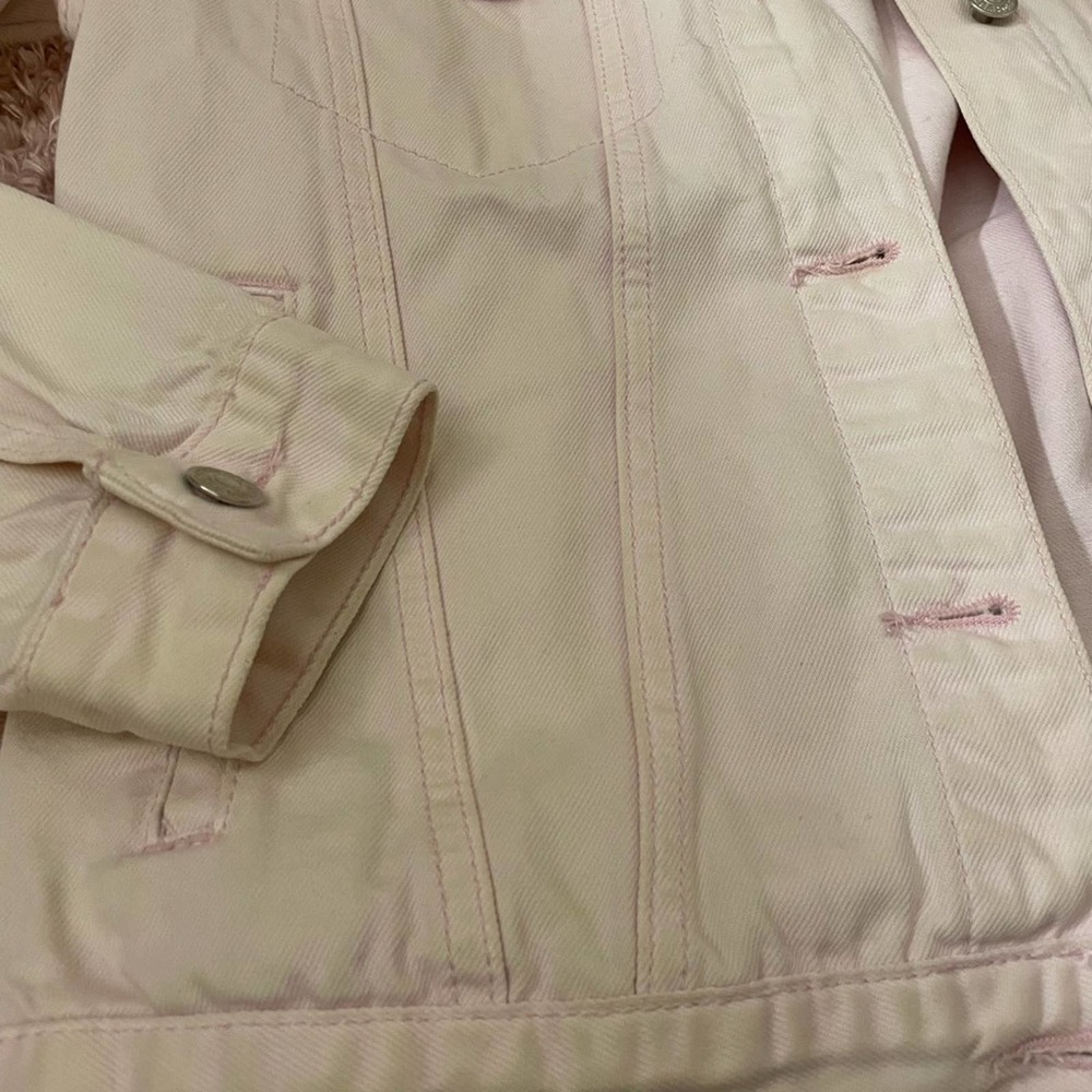NWOT Forever 21 white and pink Jean Jacket - Picture 3 of 4